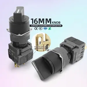 Factory Direct Sale BENLEE 16MM Momentary Knob Selector Switch Self-Locking Plastic Mechanical Industrial Rotary Switches