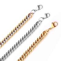 Collier personnalisé en acier inoxydable plaqué or 14K 18K, chaîne cubaine pour femmes et hommes, plusieurs largeurs et longueurs