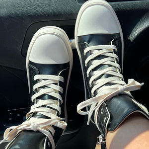 Chaussures décontractées unisexes US12 pour femme, baskets montantes en toile à plateforme et lacets, pour l'extérieur, collection 2025 - Product Image 1