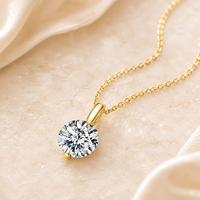 Collier à breloque en moissanite plaqué or 18 carats sur argent 925, résistant au ternissement, design minimaliste unique, clarté VVS1, sertissage griffe GRA