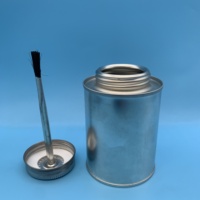 Boîte ronde en métal de 250 ml avec couvercle à vis et brosse 8 oz