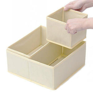 Juego moderno de 6 cajas de almacenamiento plegables de tela no tejida, organizador cuadrado de ropa - Product Image 2