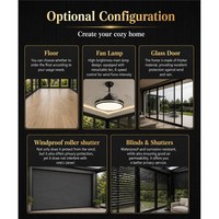 Pergola motorisée moderne MEIXIN ORLANDO en aluminium avec toit à lames, verre double trempé Low-E, pour villa, patio, entrepôt, parc
