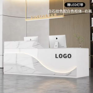 Mostrador de Recepción Blanco de Lujo, Diseño de Mostrador de Oficina, Mostrador de Recepción de Oficina de Lujo, Mesa de Recepción de Oficina - Product Image 4