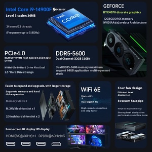 13e Generatie Core I5 Mini Pc Industriële Gaming Computer Intel I9 12900 <span class=keywords><strong>Ddr5</strong></span> 32Gb 1Tb Ssd Rtx4060 Enkele Mini Computer 4K - Product Image 5
