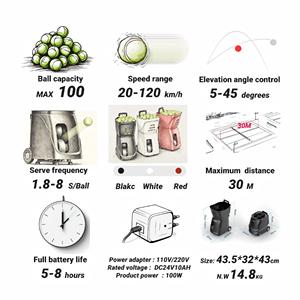 Máquina de Tenis Mini Portátil de Alta Calidad con Control por Aplicación IOS/Android, Robot Entrenador de Tenis - Product Image 5