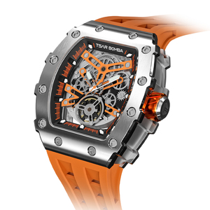 Montre mécanique de luxe pour homme à 11 aiguilles - Mouvement de haute qualité - Montre de voyage élégante - Largeur 20 mm - Aiguilles en caoutchouc - Product Image 3