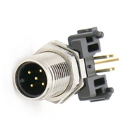 Contatti PCB ad angolo retto vite CNC M12 connettore A codice A femmina A 5pin con montaggio A pannello A 90 gradi