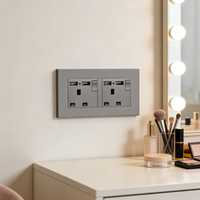 Prise murale britannique 13A avec USB et contrôle intelligent Wi-Fi, panneau en verre trempé, 1 ou 2 prises, domotique, décoration