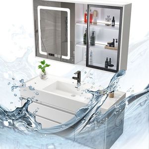 Armoires de vanité de salle de bain à vendre Fournisseur de vanité de salle de bain de luxe Armoire à miroir Ensemble de vanité de salle de bain mural moderne - Product Image 5