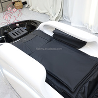 Lit de massage électrique multifonctionnel moderne en cuir synthétique avec bassin en céramique, thérapie par circulation et éclairage de salon