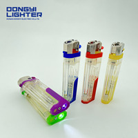 Vente en gros Briquets jetables fantaisie en plastique silex multicolores personnalisables LED FLASH