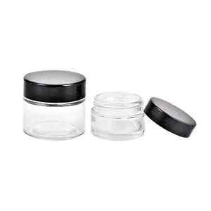2021New Arrive 30ml 50ml 60ml 80ml 120ml 150ml Cosmetics Packaging Containers Round Clear Cosmetic Glass Cream Jar