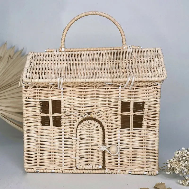 Natural Rattan Doll house Basket Bag For Kid Toy Best Price Wicker Basket for Home Organizing Wholesale Vietnam Supplier