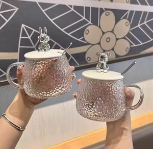 Tazza <span class=keywords><strong>da</strong></span> <span class=keywords><strong>caffè</strong></span>/latte <span class=keywords><strong>in</strong></span> <span class=keywords><strong>vetro</strong></span> con motivo orso a martello, di tendenza, dal design accattivante, per colazione e uso domestico - Product Image 6