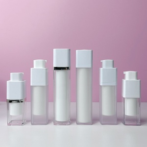 Cosmetics Lotion Airless Pump Bottle15ml 30 Ml 50ml Square White 30ml Frosted <b>Bottle</b> Body Cosmetic Container Package - Product Image 6