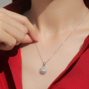 Christmas 18k Gold Plated 925 Sterling Silver 5ct Vvs Snowflake <strong>Moissanite</strong> Pendant for Women Passes <strong>Diamond</strong> <strong>Tester</strong> - Product Image 6