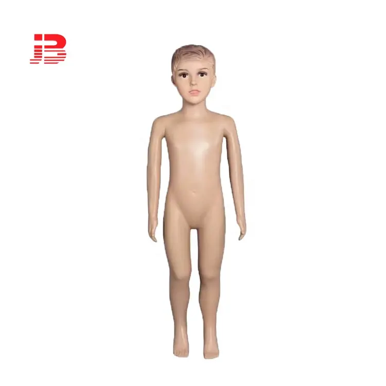 مانيكان طفل 4-6 سنوات من البلاستيك الطبيعي كامل الجسم مع قاعدة وشعر مستعار