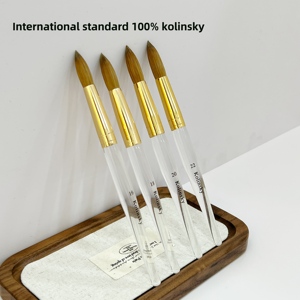 Pinceau à ongles en acrylique 100% pur Kolinsky, tailles OEM 20 24, style allemand, pinceau à poudre, logo personnalisé - Product Image 5