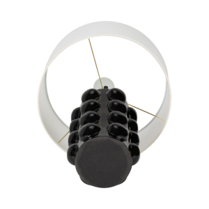 Lampada da tavolo in ceramica con base a bolle, finitura nera lucida, per l'arredamento di camera da letto e soggiorno - Product Image 6