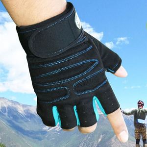Guantes de fitness de comercio exterior Pesca Ciclismo Muñequera Medio dedo Barbell Mancuerna Equipo Guantes - Product Image 2