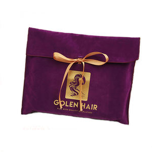 Bolsa de Regalo de Lujo con Logotipo Personalizado, Bolsa de Ante con Solapa, Bolso de Mano, Cartera, Guantes, Sombrero, Perfume, Embalaje para Pelucas, Bolsa de Terciopelo con Cinta - Product Image 3