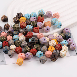 Wood <b>Beads</b> Round Carved <b>Loose</b> <b>Beads</b> For Jewelry Making DIY Accessories 8mm Multicolor - Product Image 3