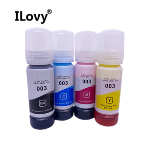 Kit de recharge d'<span class=keywords><strong>encre</strong></span> à base de colorants 003 en <span class=keywords><strong>bouteille</strong></span> de 70 ml pour imprimantes jet d'<span class=keywords><strong>encre</strong></span> Epson L3100 L3101 L3110 L3150 L5190 L3116 L5196, 4 couleurs - Product Image 1