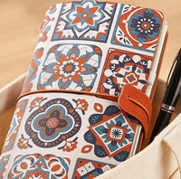 Carnet à spirale et à feuilles mobiles de style ethnique A6 pour notes et enregistrements, couverture en cuir, pages amovibles, cadeau