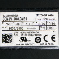 SGMJV-08A3M61 Garantie 1 an Moteur servo AC d'origine YASKAWA utilisé pour commande CNC SGMJV-08A3M61