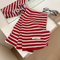Châle Écharpe d'Hiver en Laine Mélangée Cachemire Synthétique, Longueur Personnalisable, Motif Rayé pour Hommes et Femmes