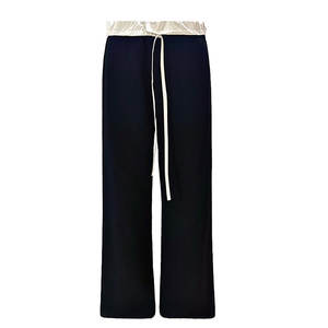 Pantalon double taille élastique pour hommes Pantalon de jogging simple, uni, de couleur unie, avec logo personnalisé - Product Image 6