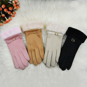 5 paires de gants doux et coupe-vent pour femmes, couleur pastel, avec poignets en fourrure, sangle réglable, gants chauds pour le shopping, les sorties, les fêtes, les vacances, cadeau - Product Image 6