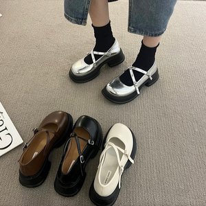 Scarpe Mary Jane da <span class=keywords><strong>Donna</strong></span>, Stile Giapponese alla Moda, <span class=keywords><strong>Tacco</strong></span> Spesso, Scarpe da Campus per Studentesse, in Pelle PU con Cinturino alla Caviglia, Casual ed Eleganti - Product Image 3
