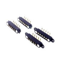 Right Angle Spring Loaded Male Female 2.54 MM 2 3 4 5 6 7 8 9 Pole Through Holes 2A DC Horizontal Magnetic Pogo Pin Connector