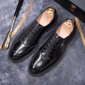 Best-Selling Men's Business Wedding Shoes Stylish Classic <b>Small</b> Design Lace-Up Oxford Handcrafted Genuine Leather Autumn - Product Image 6