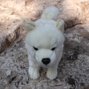 Güzel özelleştirilmiş yumuşak ayakta japon <span class=keywords><strong>Shiba</strong></span> Inu peluş oyuncak gerçekçi beyaz köpekler dolması - Product Image 5