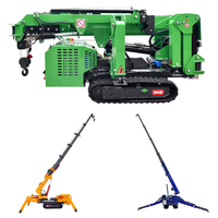 Mini-grue araignée ultra-compacte à chenilles flexibles avec flèche télescopique pour travaux en espace restreint