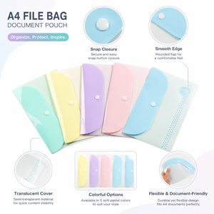 Enveloppes en plastique pour bureau scolaire, pochettes polyvalentes, classeurs format DL/CHECK, enveloppes porte-documents avec poche pour étiquette - Product Image 2
