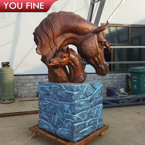 Escultura de Cabeza de Caballo de Bronce Árabe para Jardín Exterior <span class=keywords><strong>en</strong></span> <span class=keywords><strong>Venta</strong></span> - Product Image 1