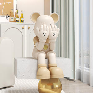 Oso Violento, Decoración Grande de Resina para Sala de Estar, para Colocar Junto al Mueble de TV o Sofá, Adorno Artístico de Oso Kawaii Pintado a Mano - Product Image 5