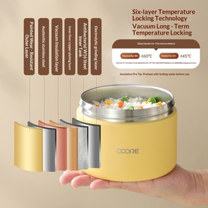 Boîte isotherme empilable en acier inoxydable 316 à double paroi, à large ouverture, étanche, pour le bureau et l'extérieur, idéale pour garder les aliments au chaud - Product Image 3