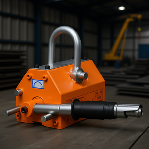 Magnete di sollevamento in acciaio al neodimio per impieghi gravosi 300 Kg, fattore di sicurezza 2.5, interruttore manuale, forma rettangolare, per lavorazione metalli - Product Image 2