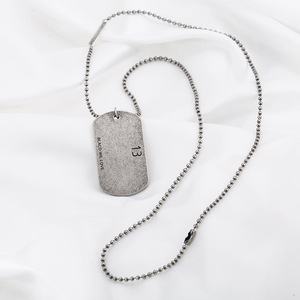 yunnique Shield Pendant Necklace <b>Titanium</b> Steel Unisex Fashion Sweater <b>Chain</b> Geometric Design Long Length - Product Image 4