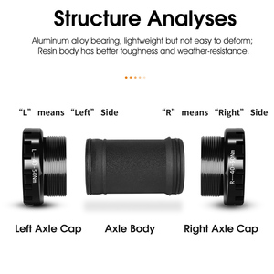 West Biking-soporte inferior <span class=keywords><strong>hueco</strong></span> para bicicleta BB, 68-73mm, tornillo roscado de aleación de aluminio, <span class=keywords><strong>eje</strong></span> de bicicleta resistente al agua, juego de manivela, piezas de <span class=keywords><strong>eje</strong></span> - Product Image 2