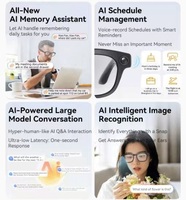 Lunettes intelligentes AI avec caméra HD 800W MD03 Vidéo Navigation intelligente alimentée par l'IA Traduction en temps réel Assistant personnel Portable