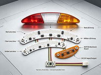 Circuit imprimé de feux arrière LED pour Toyota Hiace Série 200 (2005-2018) – Assemblage de carte de circuit de feux arrière dynamiques à brancher pour la rétrofit