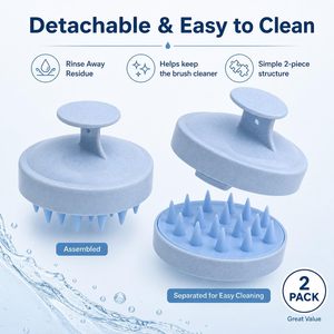 Brosse à cheveux personnalisée pour marque privée, brosse à cuir chevelu en silicone souple pour cheveux secs et humides, masseur de cuir chevelu - Product Image 4