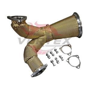 Tubo de Escape Vortex Gold de Acero Inoxidable con Aislamiento Térmico y Acabado Espejo, 1.5mm de Espesor de Pared, para Audi S4 S5 B9 B9.5 3.0T V6 EA839 - Product Image 3