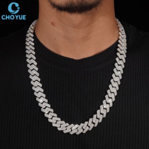 Cadena Cubana Vintage de Plata de Ley S925, Joyería de Lujo Unisex con Corte Baguette, Venta al Por Mayor - Product Image 5